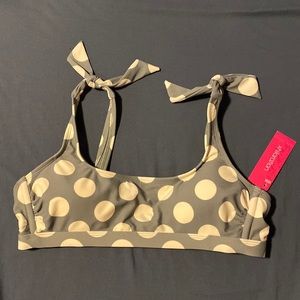 Green doted swim suit top